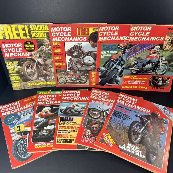Vtg. 9x Motor Cycle Mechanic Magazines 1973 - 1976 Bikes Printed In England - Picture 1 of 16